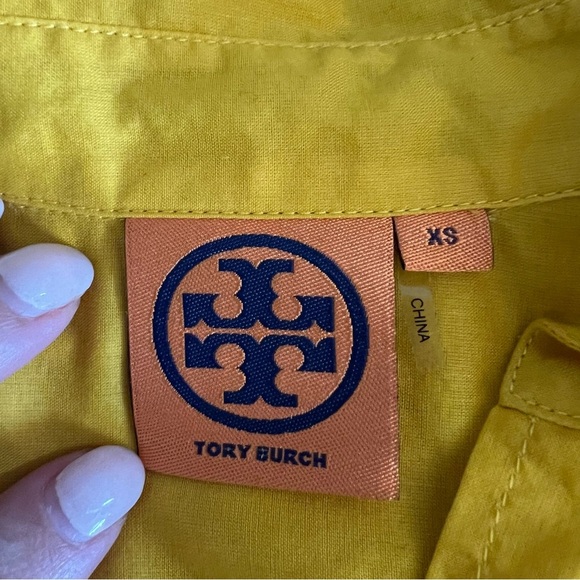 Tory Burch Yellow Button-Down Tunic Shirt XS - Picture 8 of 10
